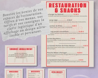 Printable Bar Menu Template Canva, Event Food Pricing Sign, Festival Drinks Price List, Exhibition Catering Signs, Buvette Cafe Poster