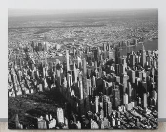 Manhattan Skyline with Central Park – New York Black & White Wall Art | Canvas Print