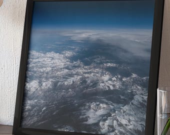 Aerial Snow-Covered Mountain Range – Colorado Landscape Wall Art | Framed Photo Print