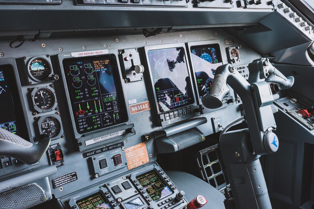 Embraer 145 Cockpit at Charlotte – Aviation Flight Deck Wall Art ...