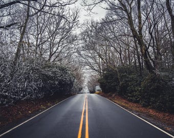 Blue Ridge Mountain Road After Rain – Appalachian Landscape Wall Art | Unframed Photo Print