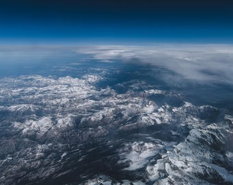 Aerial Snow-Covered Mountain Range – Colorado Landscape Wall Art | Unframed Photo Print