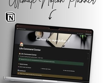 Notion Ultimate Life Planner, ADHD Dashboard, Habit Tracker, Budget (Digital Download)