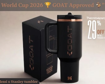 Messi GOAT Stanley 40oz Tumbler: World Cup 2026 Limited Edition Black Rose Gold