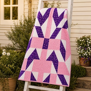 Modern Geometric Quilt Pattern PDF | Woven Ribbon Patchwork Design | Bed Quilt Pattern | Contemporary Quilt | Instant Download