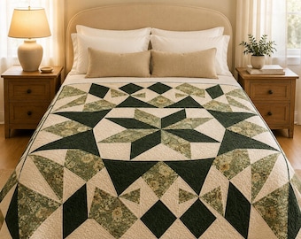 Northwoods sterquilt pdf | Geometrische HST-sterquilt | Grote maten plaid | Geschikt voor beginners | Direct downloaden