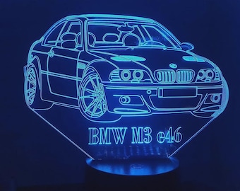 3D-lamp - BM M3 E46-patroon - 7 kleuren