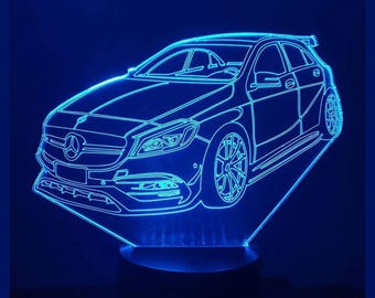 3D-lamp - Mercedes AMG A45-design - 7 kleuren
