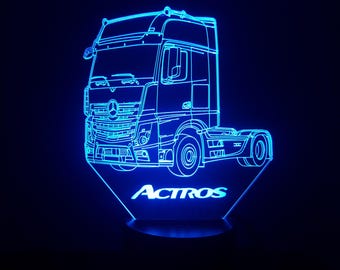 Lámpara 3D - Diseño de camión Mercedes Actro - 7 colores