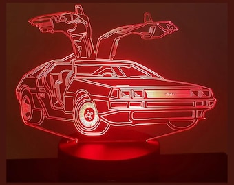 Lampada 3D - Design DeLorean - 7 colori