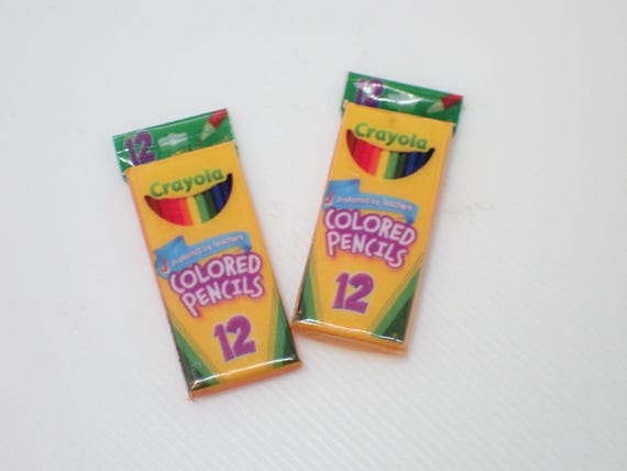 Miniature Box of 12 Colored Pencils 1:12 scale Dollhouse Miniatures by LBMinisStudio