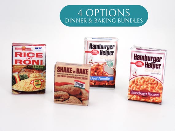 1:12 Scale Dollhouse Brand-Like Food Boxes – 3D Printed Plastic Cores, Vinyl Labels (4 Options) by LBMinisStudio