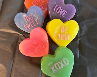 Juego de 6 jabones en forma de corazón con aroma a rosa y magnolia – Jabones artesanales – Regalo de San Valentín – Regalo para el cuidado personal