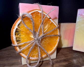 Geitenmelkzeep – Sorbet Sunset Citrus Swirl Bar, sinaasappel-citroengeur