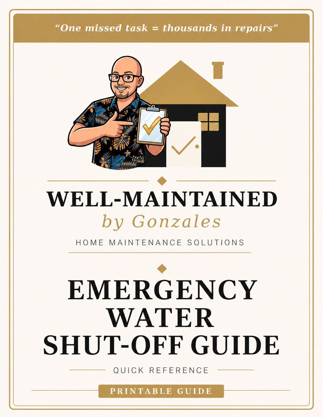 Shut Line Printable Emergency Water Shut off Guide Printable - Etsy
