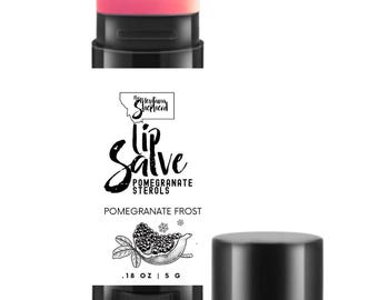 Läppbalsam med pepparmynt, granatäpple och steroler, vitamin E, återfuktande salva för torra läppar