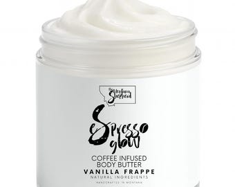 Burro corpo al caffè Espresso Glow, frappé alla vaniglia, burro di karité, oli di argan e jojoba