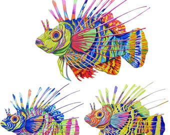 Metal Colorful Fish Decor Set of 3 Fish