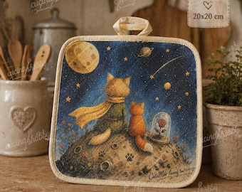 Little Prince Style Cat Pot Holder 20 x 20 cm | Little Prince Style Cat Pot Holder 20 x 20 cm Shabby Chic Kitchen CatsMar Living™