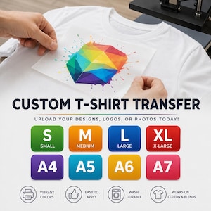 Custom DTF Heat Transfers, Ready to Apply, Personalised Iron on Transfer For T-shirt
