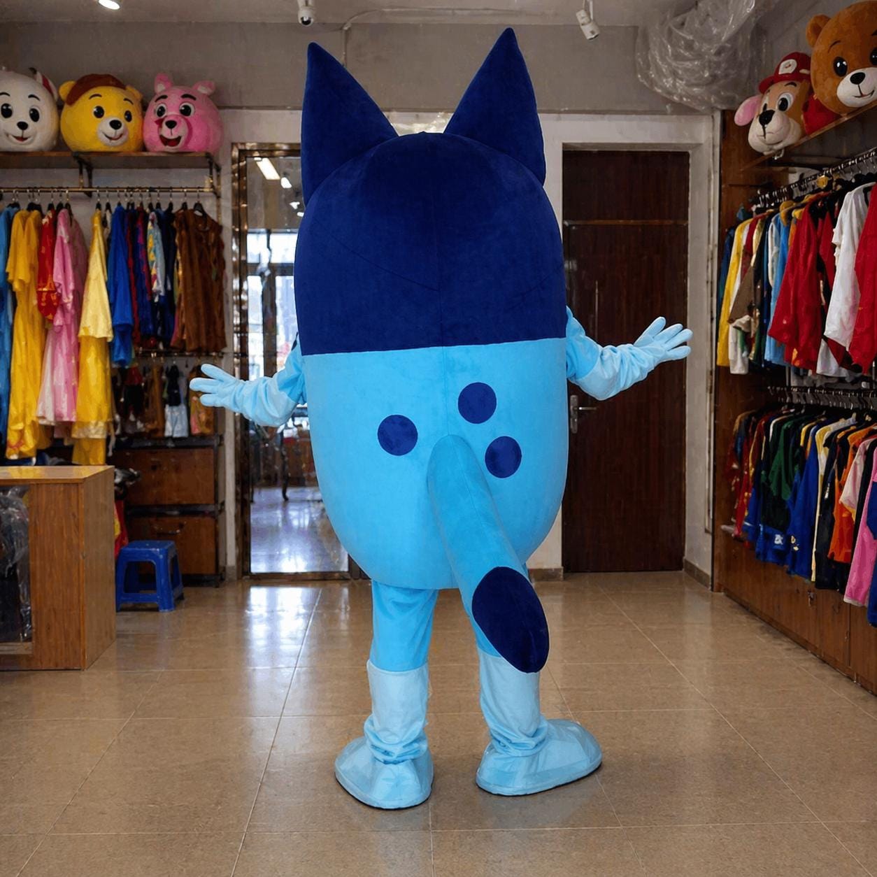Blue Dog Mascot Costume Adult Full Body Party Character Outfit Carnvial ...