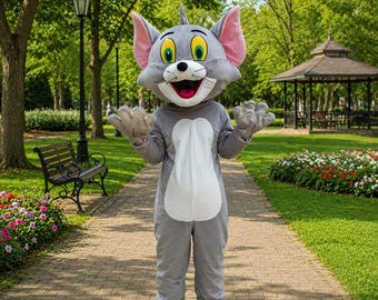 Cartoon Cat Mascot Costume, Funny Animal Cosplay Outfit, Adult Party Wear