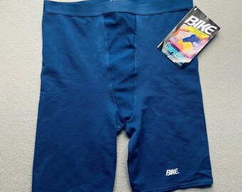 Fietsbroek heren nylon spandex blauw groot vintage jaren 90 gemaakt in de VS