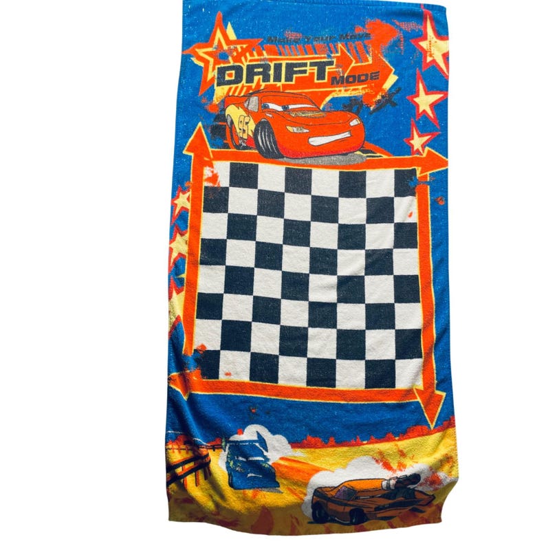 Disney Pixar Cars Boy Beach Towel Cotton Lightning McQueen 27x53 Racing Graphic image 3