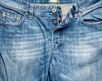 Hugo Boss Orange Herren Jeans Baumwolle Blau Mid Wash 34/34 Gerades Bein Designer