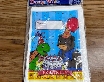 DesignWare Franklin the Turtle Party Gift Bags Plastic 8 Count Vintage 1986 90s