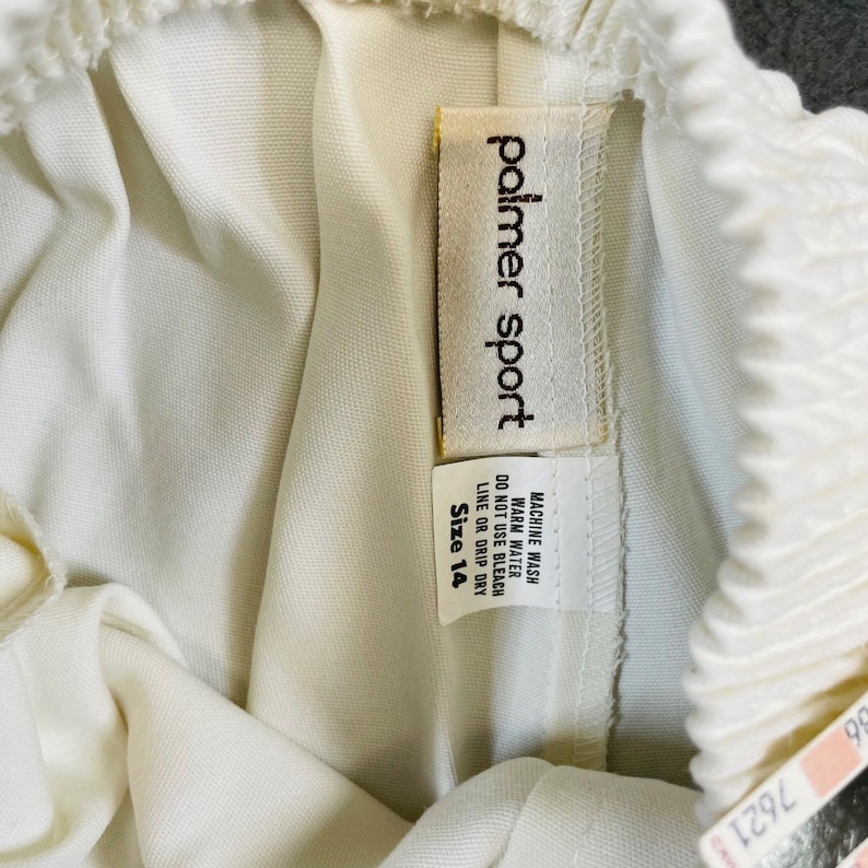 Vtg Deadstock NWT Palmer Sport White Cotton Poly Shorts Women 14 Hudson 80s image 2
