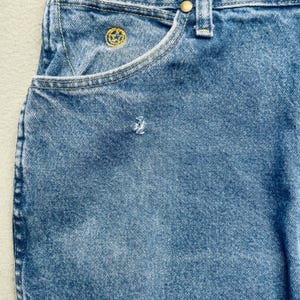 Calça jeans masculina Wrangler, 100% algodão, tamanho 36x32, modelo George Strait Relaxed Straight Western, azul. imagem 6