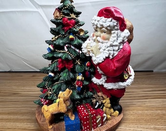 Vintage stijl kerstman beeldje kerstboom hond teddybeer hars vakantie decor