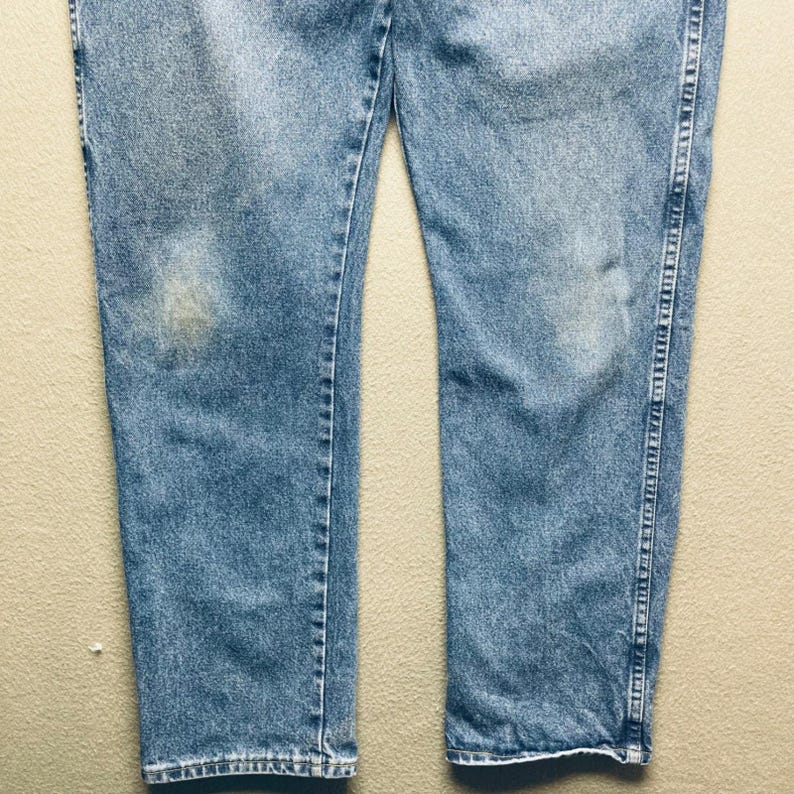 Calça jeans masculina Wrangler, 100% algodão, tamanho 36x32, modelo George Strait Relaxed Straight Western, azul. imagem 8