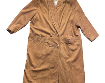 G-III damesstofdoek bruin leer 2x vintage minimalistische jaren 90-geul
