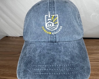 Adams herenhoed Gordon College blauw met pigment geverfd katoen OSFA Vintage Dad Cap LP101