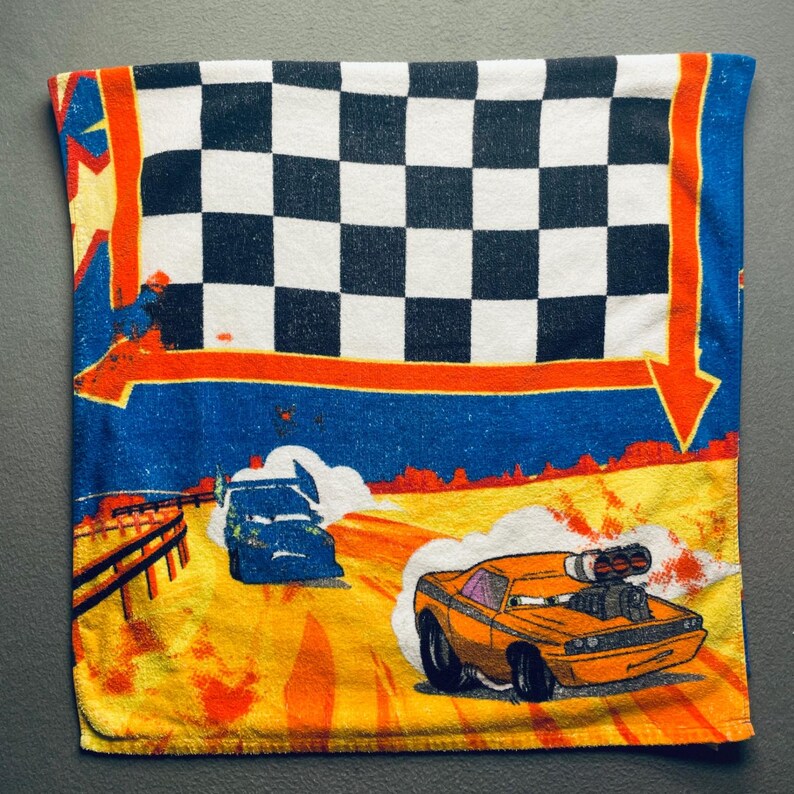 Disney Pixar Cars Boy Beach Towel Cotton Lightning McQueen 27x53 Racing Graphic image 2