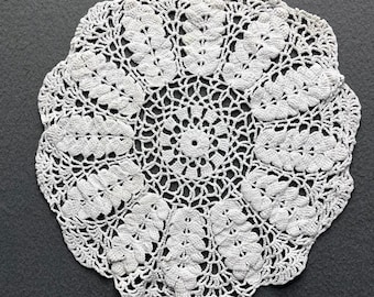 Handgemaakt wit gehaakt kleedje katoenkant 12 inch vintage Cottagecore woondecoratie