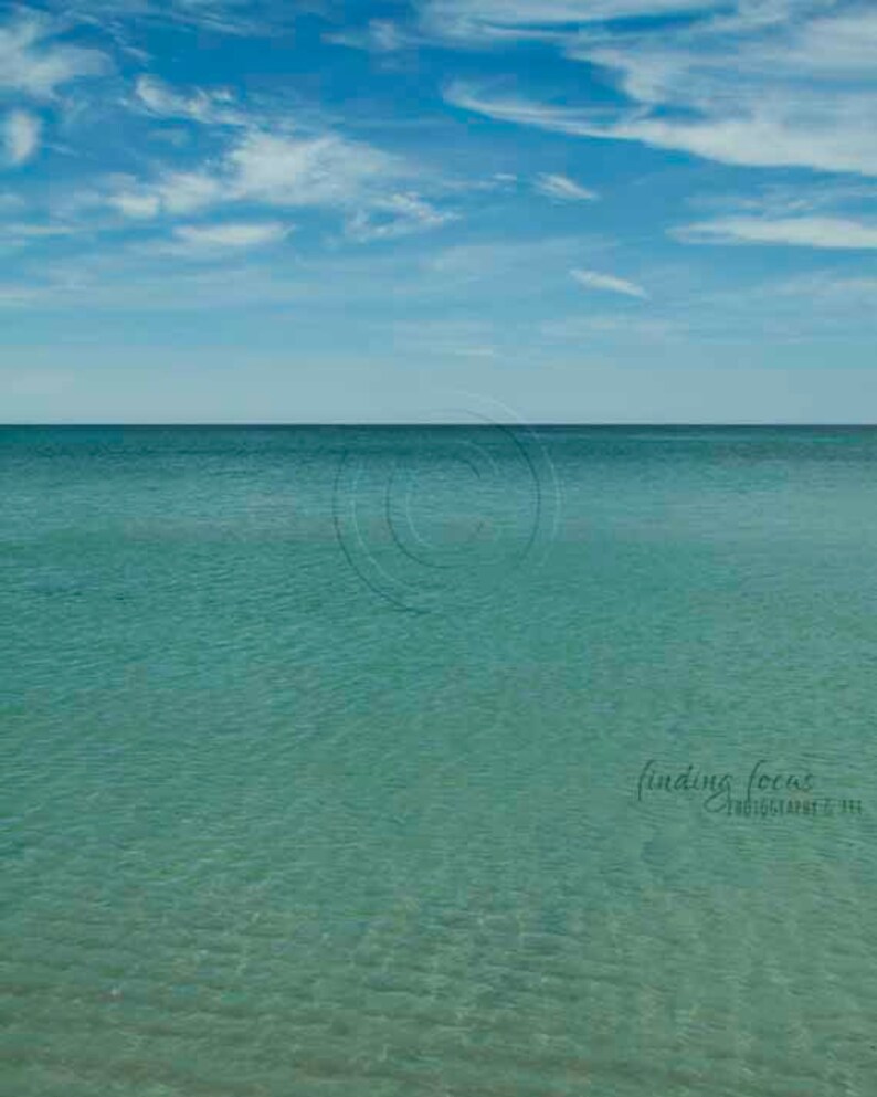 Ocean Beach Photography Peaceful Teal Blue Waves Cerulean Etsy