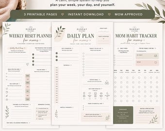 Regalo del Día de la Madre para Mamá / Paquete de Agenda Reset / Sistema Apto para TDAH (Descarga instantánea)