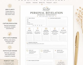 Hoja de trabajo para diario de revelación personal (PDF imprimible, 8.5 x 11 pulgadas) Reflexión para el estudio de las Escrituras