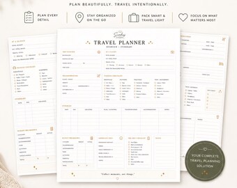 Packing Checklist Printable | Travel Planner PDF | US Letter, A4, A5 & Half Letter