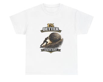 Camiseta "1% Mejor Cada Día" / Estampado en la espalda "Construido, no regalado", camiseta motivacional para el entrenamiento.
