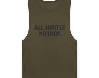 Camiseta sin mangas con estampado "All Hustle No Luck" / Camiseta sin mangas con estampado "Trust the Process"