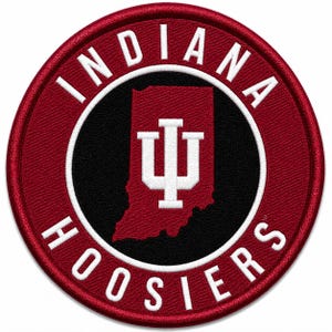 Indiana Hoosiers Embroidered Patch, Round IU State Logo Patch