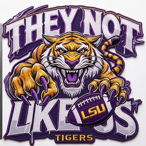 LSU Tigers Back Patch, Large Embroidered Football Tiger Patch