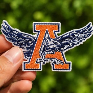 Winged Letter A Patch Embroidered Eagle Wings Patch