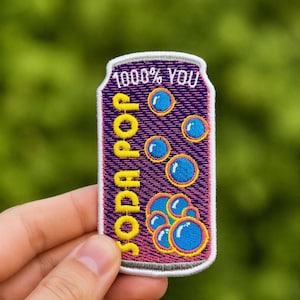 Patch bordado de refrigerante para jaqueta, boné e mochila