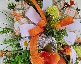Coral Hibiscus Door Hanger