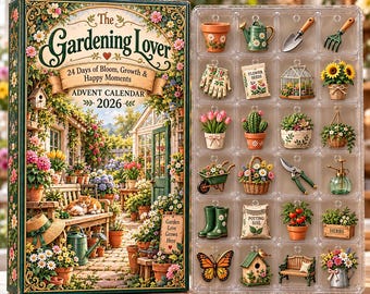 Plant Lover Countdown Calendar - 24 Days of Bloom Christmas Box - Garden Decor